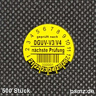 20mm DGUV-V3 Prüfplakette mit 1d Barcode