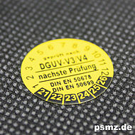 20mm DGUV-V3 Prüfplakette gelb DIN EN 50678 50699
